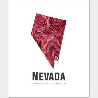 Nevada state map abstract red Posters and Art